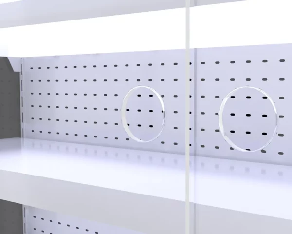 Nástěnná chladící police - 2525 mm - s LED osvětlením, skleněnými dvířky a 4 policemi - Image 5