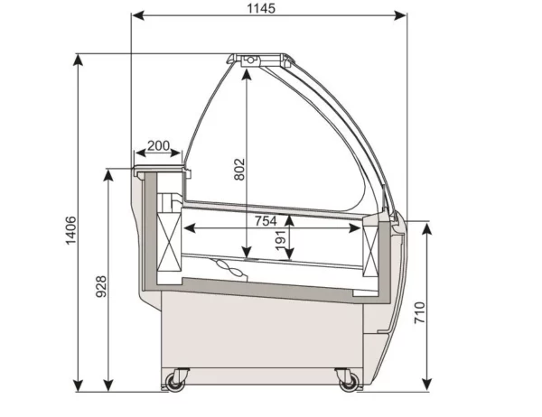 Zmrzlinový pult LEO - 1330 mm - cirkulující vzduch - pro 10x 5 litrové nádoby na zmrzlinu - bílý - Image 5