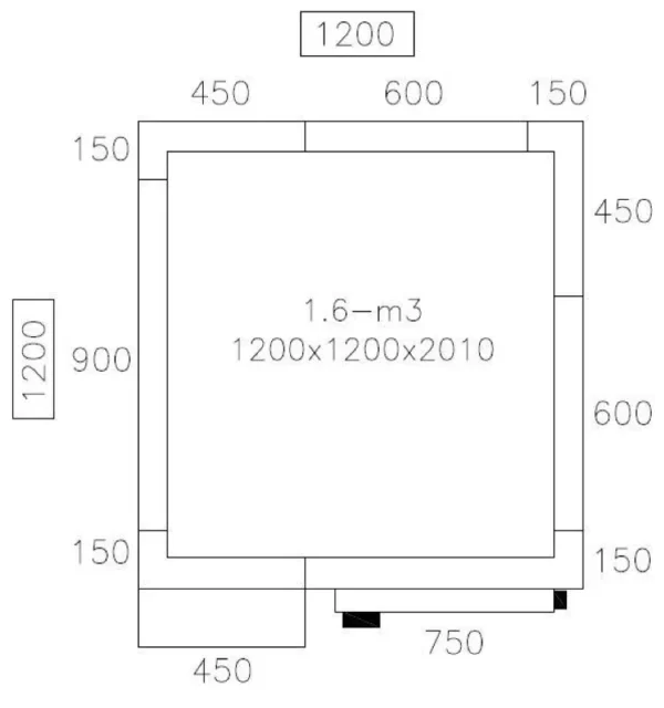 Mrazící box - 1,2 x 1,2 m - výška: 2,01 m - 1,6 m3 - Image 3