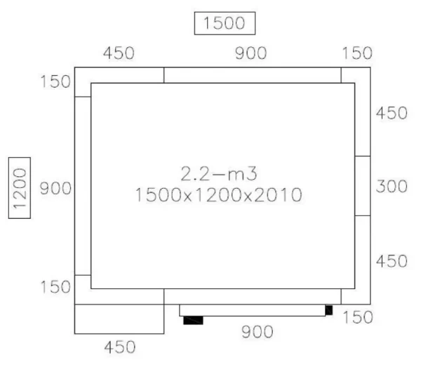 Mraznička - 1500 x 1200 mm - 2,2 m3 - včetně mrazící jednotky a lišt - Image 8