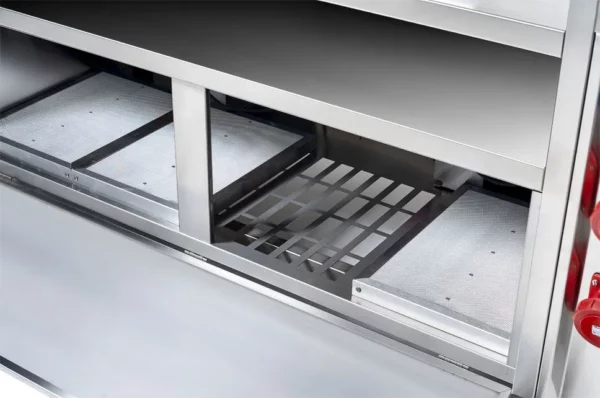 Mobilní varná stanice - 1600 x 850 mm - výška: 1170 mm - včetně fritézy, desky na smažení, vany a neutrálního prvku - Image 5