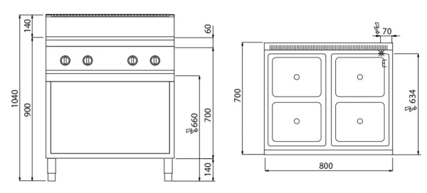 Indukční sporák - 14 kW - 4 varné desky - Image 3
