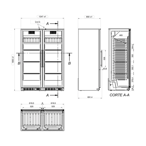Chladnička na víno - 2 klimatické zóny - 800 litrů - max.144 lahví - Image 3