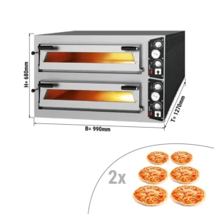 Elektrická kamna na pizzu - 6+6x 35cm (hluboká) - manuální
