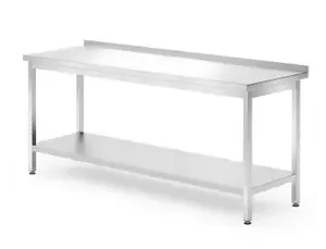 Nástěnný stůl s policí - montovaný, hloubka 700 mm, HENDI, Kitchen Line, 1800x700x(H)850mm