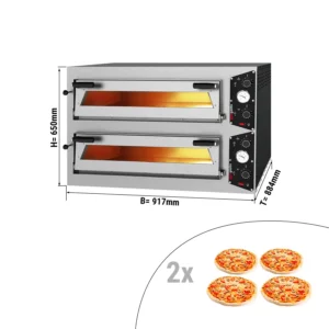 Elektrická kamna na pizzu - 4+4x 30cm - manuální