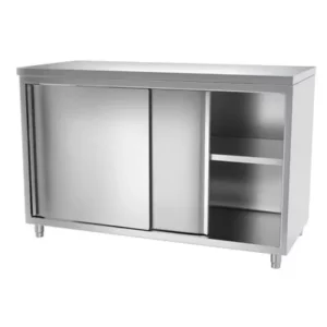Nerezové stoly s posuvnými dveřmi bez lemu 800mm