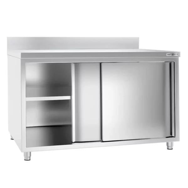 Nerezová pracovní skříň PREMIUM - 1800x800mm - s posuvnými dveřmi a podstavcem - Image 6