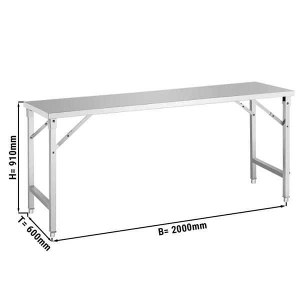 Nerezový pracovní stůl - rozkládací - 2000x600mm