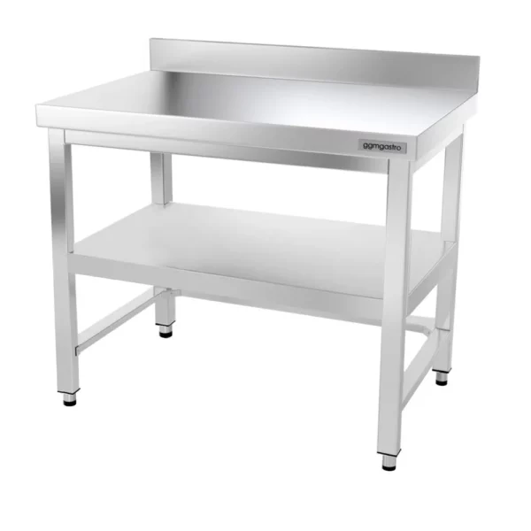 Nerezový pracovní stůl PREMIUM - 1400x700mm - s podnoží, podpěrou a výztuhou - Image 5
