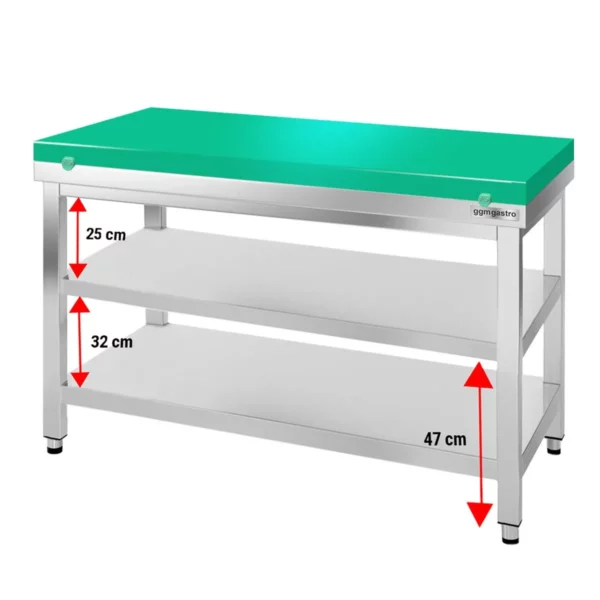 Pracovní stůl PREMIUM z nerezové oceli - 1400x800mm - s podložkou bez protiskluzu vč. řezná deska - Image 5