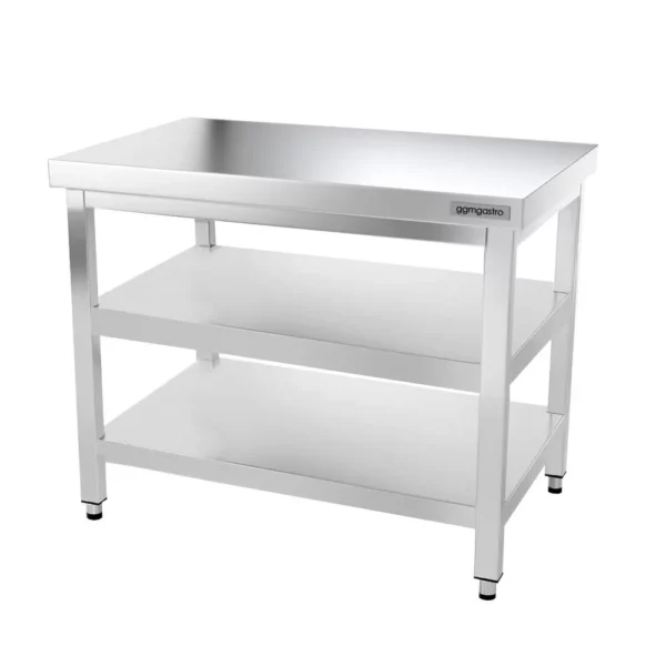 Nerezový pracovní stůl PREMIUM - 1400x600mm - se základní policí a mezipoličkou - Image 4