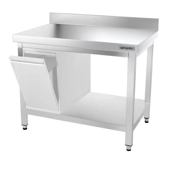 Nerezový pracovní stůl PREMIUM - 1000x700mm - s podnoží, podpěrou a výztuhou - Image 12