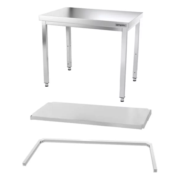Nerezový pracovní stůl PREMIUM - 1200x700mm - s podnoží a výztuhou - Image 7