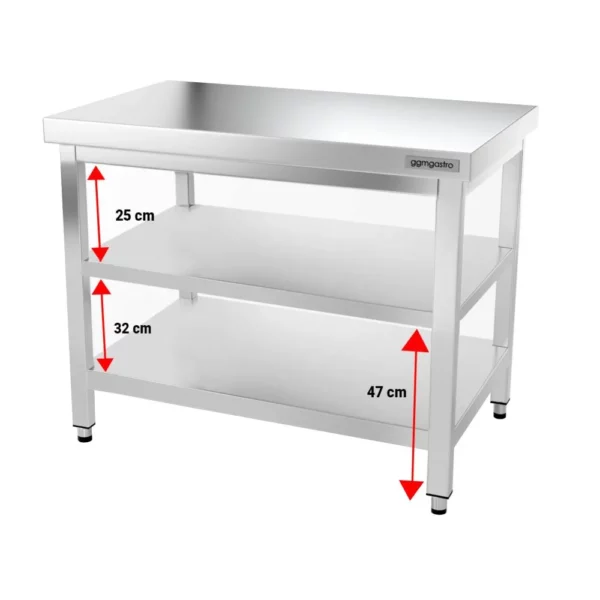 Nerezový pracovní stůl PREMIUM - 1200x700mm - s podnoží a výztuhou - Image 10