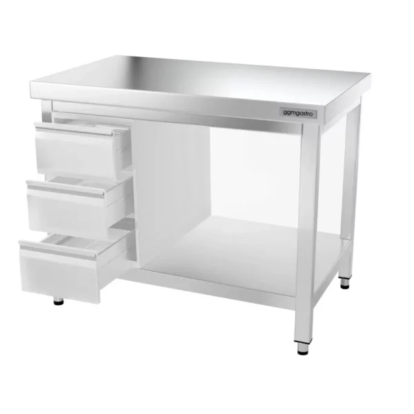 Nerezový pracovní stůl PREMIUM - 1000x700mm - s podnoží a výztuhou - Image 14