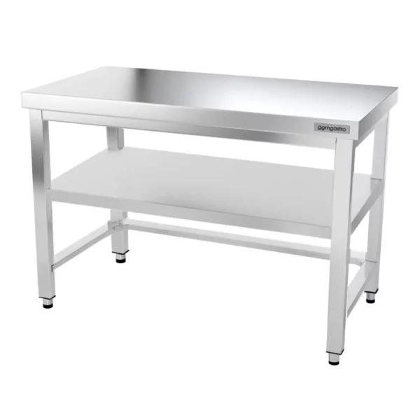 Nerezový pracovní stůl PREMIUM - 1400x600mm - s podnoží a výztuhou - Image 6