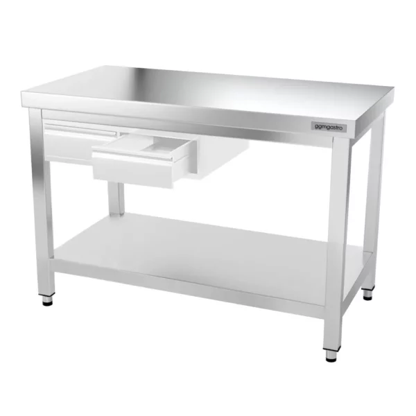 Nerezový pracovní stůl PREMIUM - 1400x600mm - s podnoží a výztuhou - Image 11