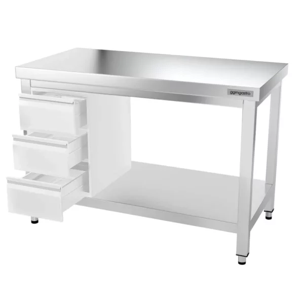 Nerezový pracovní stůl PREMIUM - 1200x600mm - s podnoží a výztuhou - Image 15