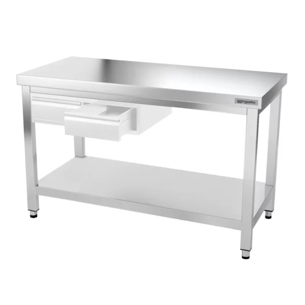 Nerezový pracovní stůl PREMIUM - 1400x700mm - s podnoží a výztuhou - Image 12