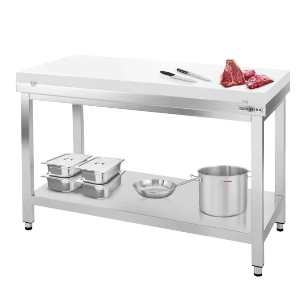 Pracovní stůl PREMIUM z nerezové oceli - 1400x800mm - s podložkou bez protiskluzu vč. řezná deska - Image 6