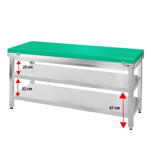 Pracovní stůl PREMIUM z nerezové oceli - 1500x800mm - s podložkou bez protiskluzu vč. řezná deska - Image 4