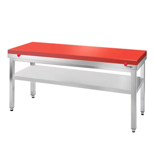 Nerezový pracovní stůl PREMIUM - 1800x800mm - s podložkou bez protiskluzu vč. řezná deska - Image 4