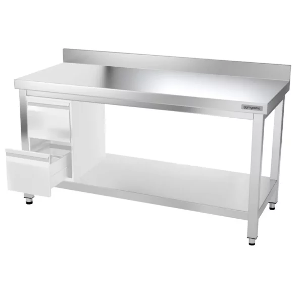 Nerezový pracovní stůl PREMIUM - 1500x700mm - s podnoží, podpěrou a výztuhou - Image 13