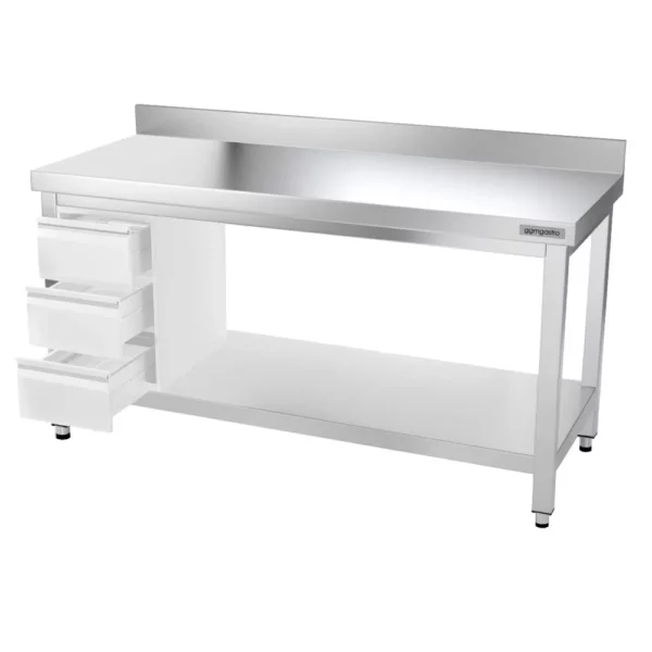 Nerezový pracovní stůl PREMIUM - 1500x700mm - s podnoží, podpěrou a výztuhou - Image 14