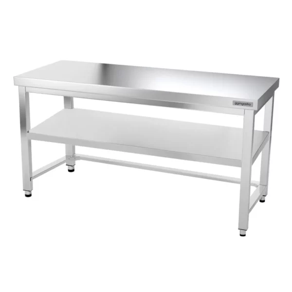 Nerezový pracovní stůl PREMIUM - 1500x600mm - s podnoží a výztuhou - Image 7