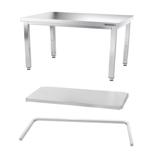 Nerezový pracovní stůl PREMIUM - 1600x600mm - s podnoží a výztuhou - Image 8