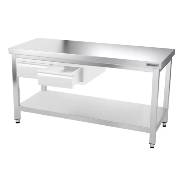 Nerezový pracovní stůl PREMIUM - 1600x600mm - s podnoží a výztuhou - Image 12