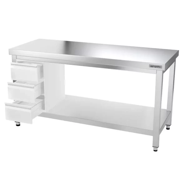 Nerezový pracovní stůl PREMIUM - 1600x600mm - s podnoží a výztuhou - Image 15