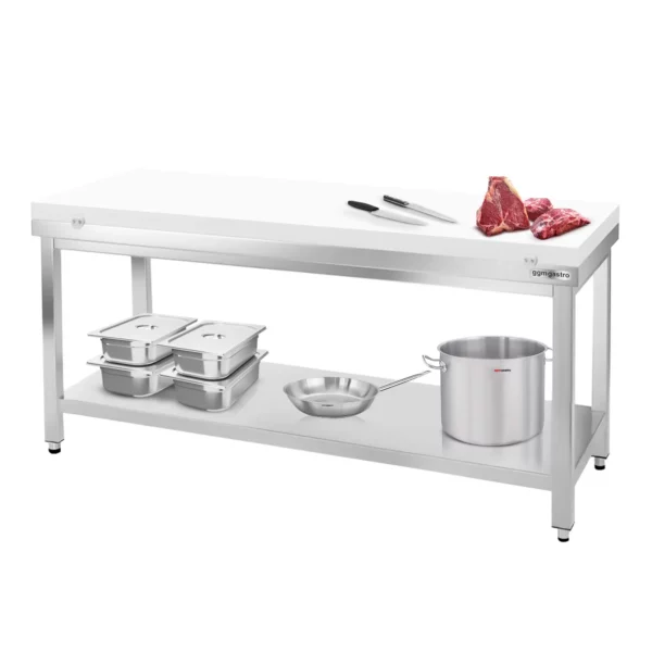 Pracovní stůl PREMIUM z nerezové oceli - 1600x800mm - s podložkou bez protiskluzu vč. řezná deska - Image 6