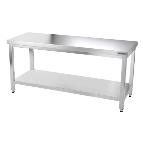 Nerezový pracovní stůl PREMIUM - 1800x600mm - s podnoží a výztuhou - Image 6