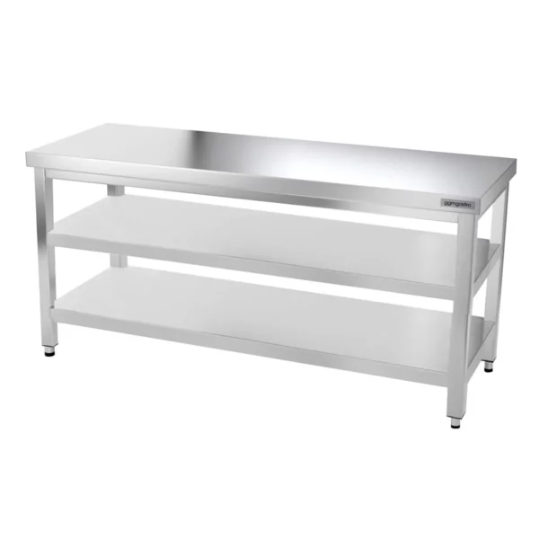 Nerezový pracovní stůl PREMIUM - 1800x700mm - se základní policí a mezipoličkou - Image 3