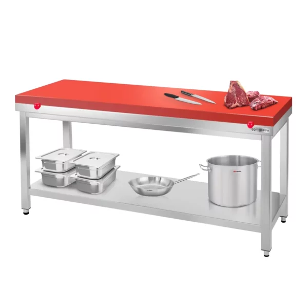 Nerezový pracovní stůl PREMIUM - 1800x800mm - s podložkou bez protiskluzu vč. řezná deska - Image 6