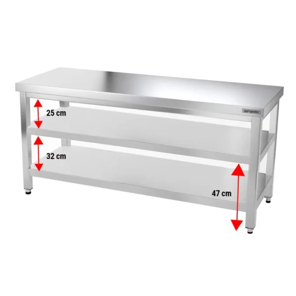 Nerezový pracovní stůl PREMIUM - 1800x700mm - s podnoží a výztuhou - Image 11