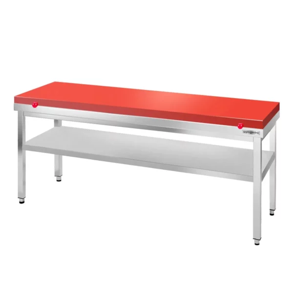 Nerezový pracovní stůl PREMIUM - 2000x800mm - s podložkou bez zadního lemu vč. řezná deska - Image 4