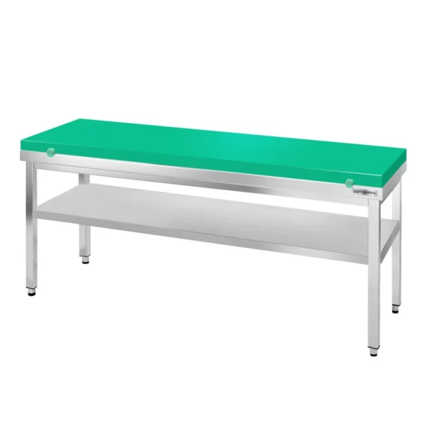 Nerezový pracovní stůl PREMIUM - 2000x800mm - s podložkou bez zadního lemu vč. řezná deska - Image 4