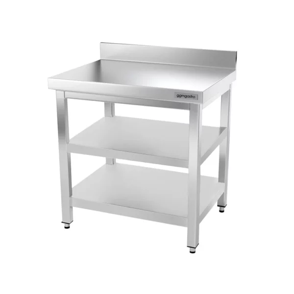 Nerezový pracovní stůl PREMIUM - 800x600mm - se základní policí, podstavcem a mezipoličkou - Image 4