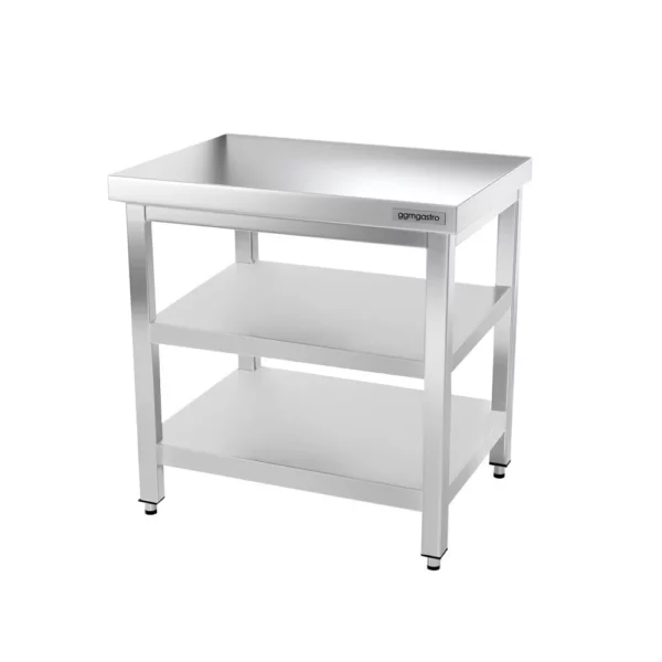 Nerezový pracovní stůl PREMIUM - 600x600mm - se základní policí a mezipoličkou - Image 3
