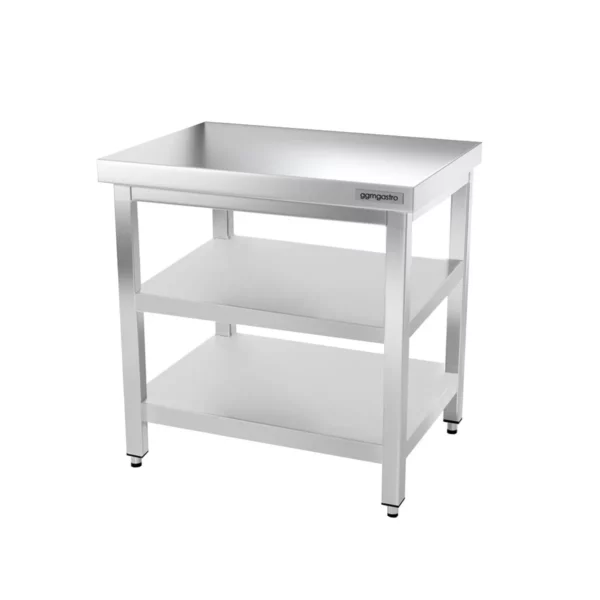 Nerezový pracovní stůl PREMIUM - 800x700mm - se základní policí a mezipoličkou - Image 4