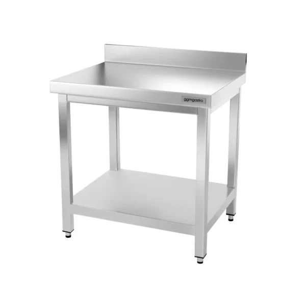 Nerezový pracovní stůl PREMIUM - 700x700mm - s podnoží, podpěrou a výztuhou - Image 6