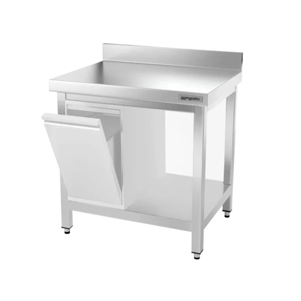 Nerezový pracovní stůl PREMIUM - 700x700mm - s podnoží, podpěrou a výztuhou - Image 8