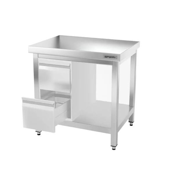 Nerezový pracovní stůl PREMIUM - 600x600mm - s podnoží a výztuhou - Image 10