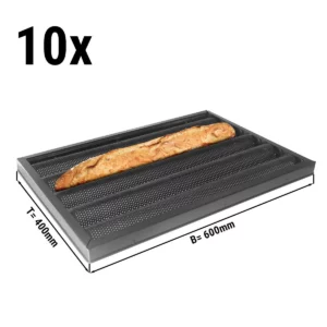 (10 kusů) podnos na bagety - 40 x 60 cm - s 5 korýtky