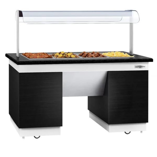 Bufetový pult - s Bain Marie - 1600mm - s LED osvětlením - pro 4x GN 1/1 - Image 3