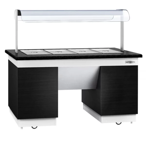 Bufetový pult - s Bain Marie - 1600mm - s LED osvětlením - pro 4x GN 1/1 - Image 5
