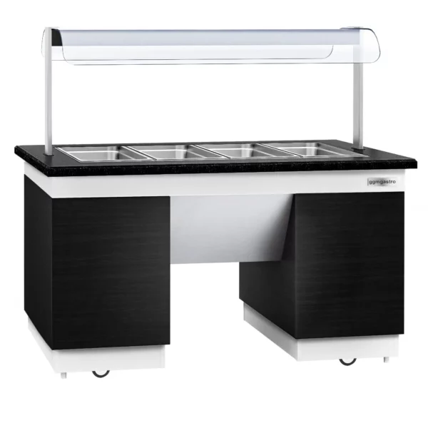 Bufetový pult - s Bain Marie - 1600mm - s LED osvětlením - pro 4x GN 1/1 - Image 6